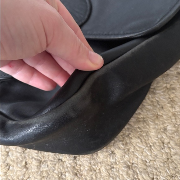 Vintage Coach Bedford Flap Shoulder Purse Black Leather - Picture 4 of 10